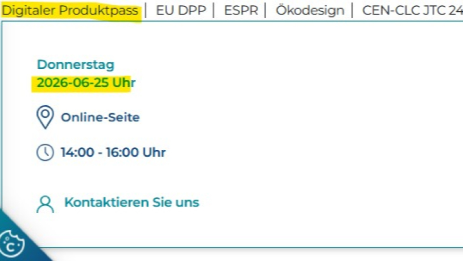 Webinar CEN-CENELEC - Leitlinien zu den Normen zum DPP